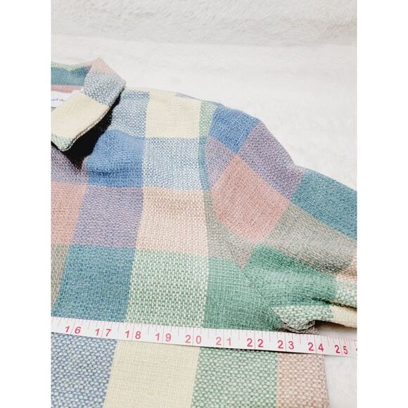 Alfred Dunner Jacket TWILL Plaid Check Womens 16 Full Zip Vintage Shoulder Pads - Picture 3 of 7